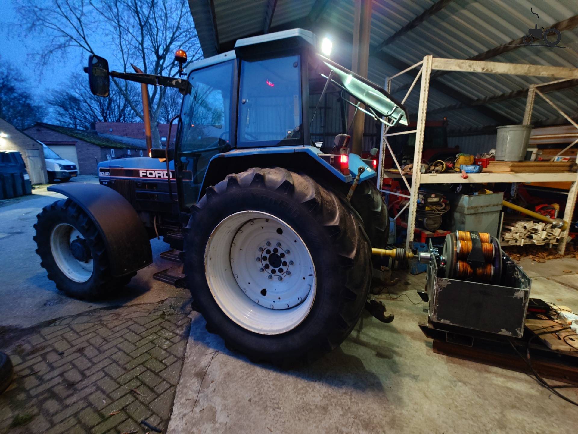 Ford 8340 machine on the test bench