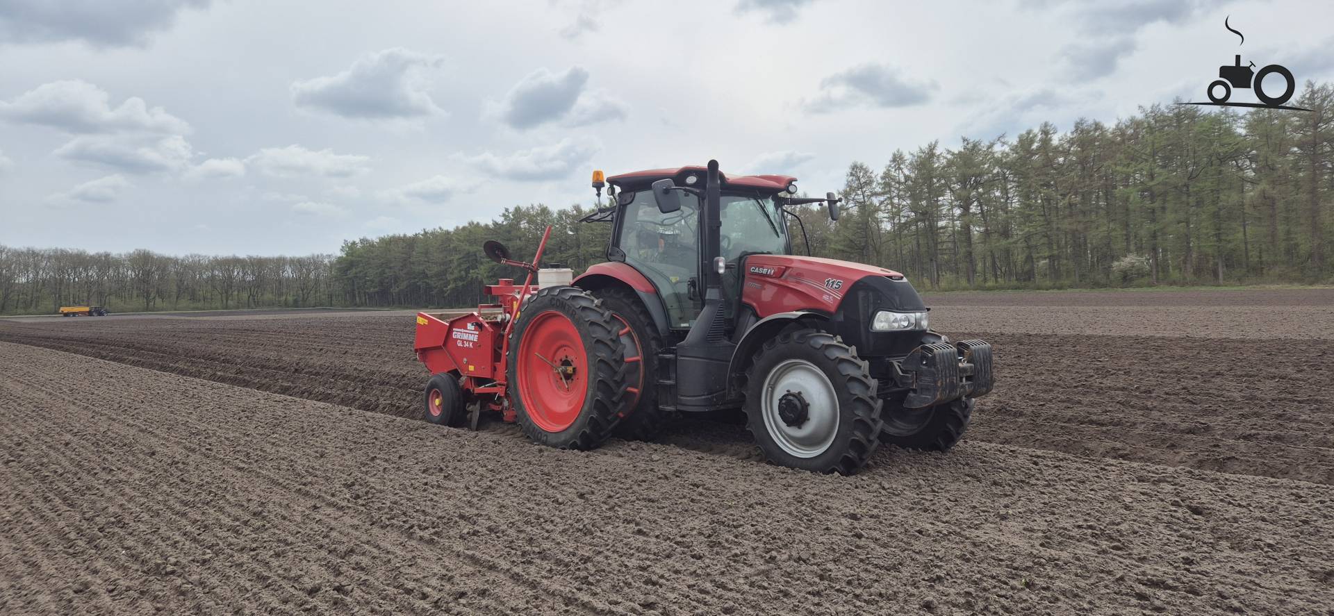 Case IH Maxxum 115 met Grimme GL 34 K