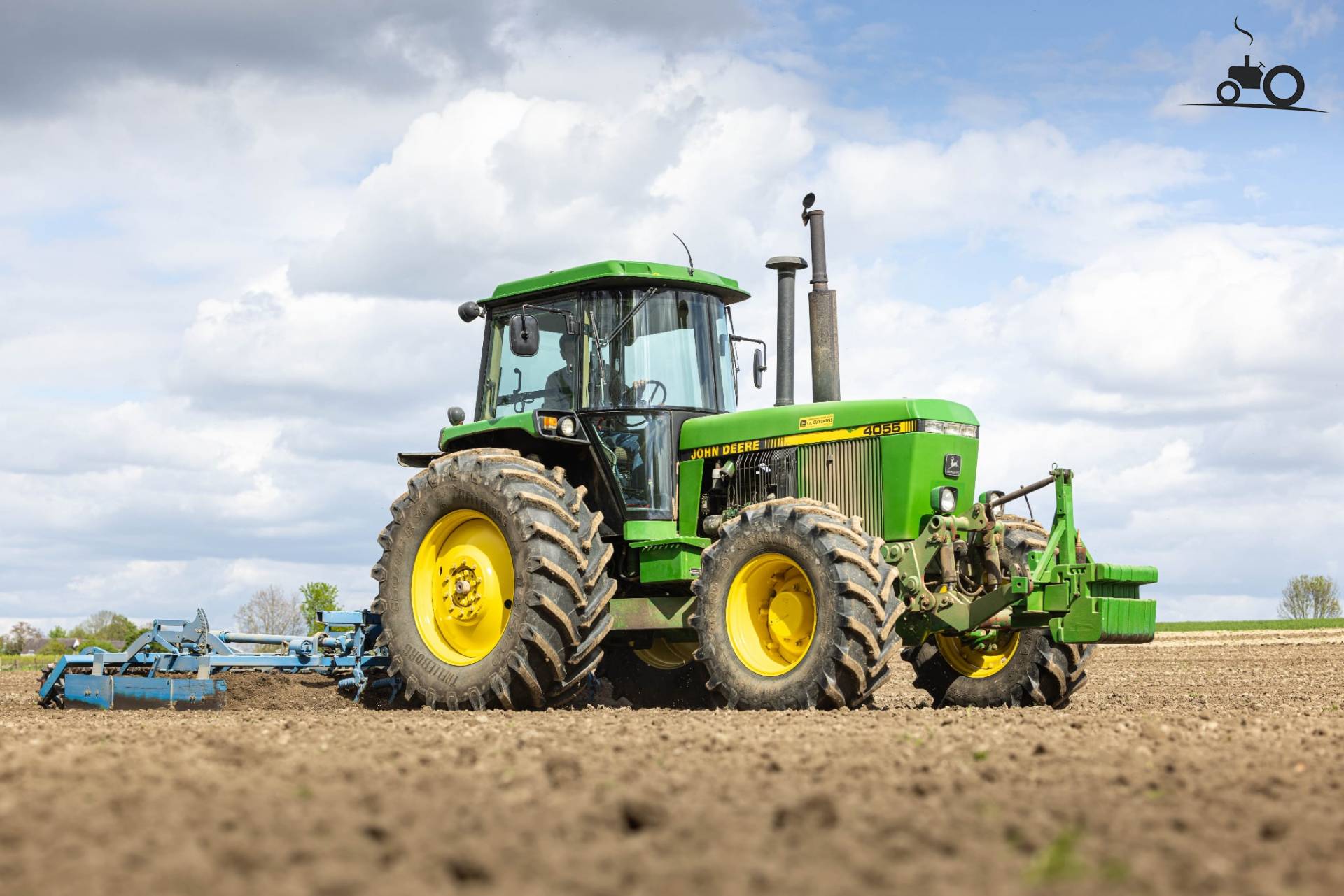 John Deere 4055 tractor out in the field