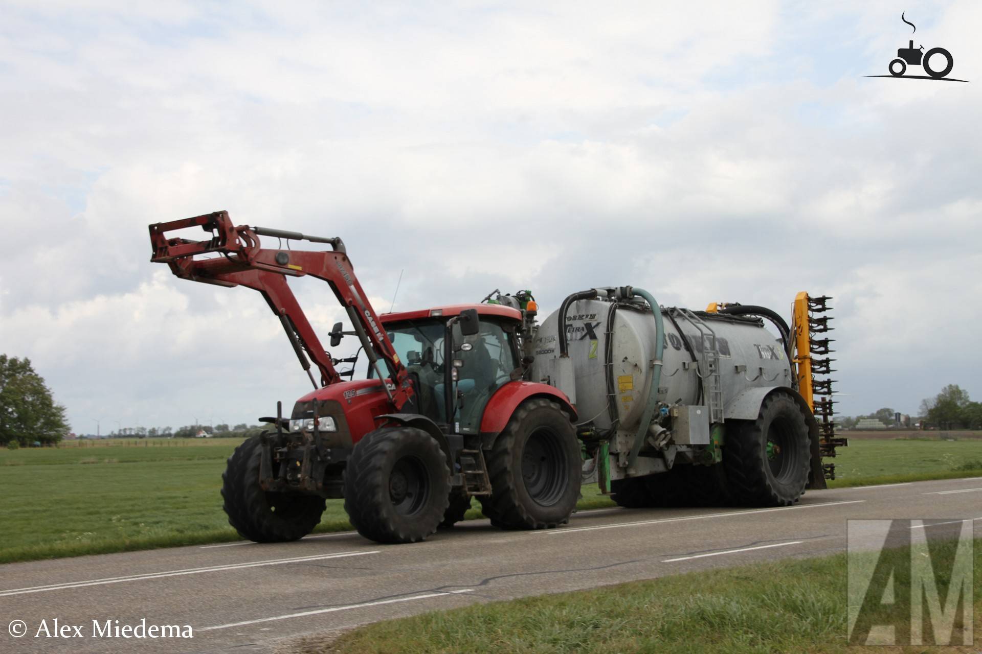 Case IH Maxxum 125 tractor op Rijksweg