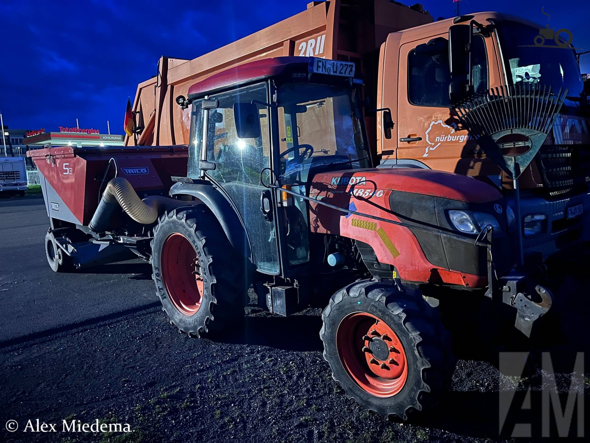Kubota M8540 Narrow tractor in paddock Nürburgring
