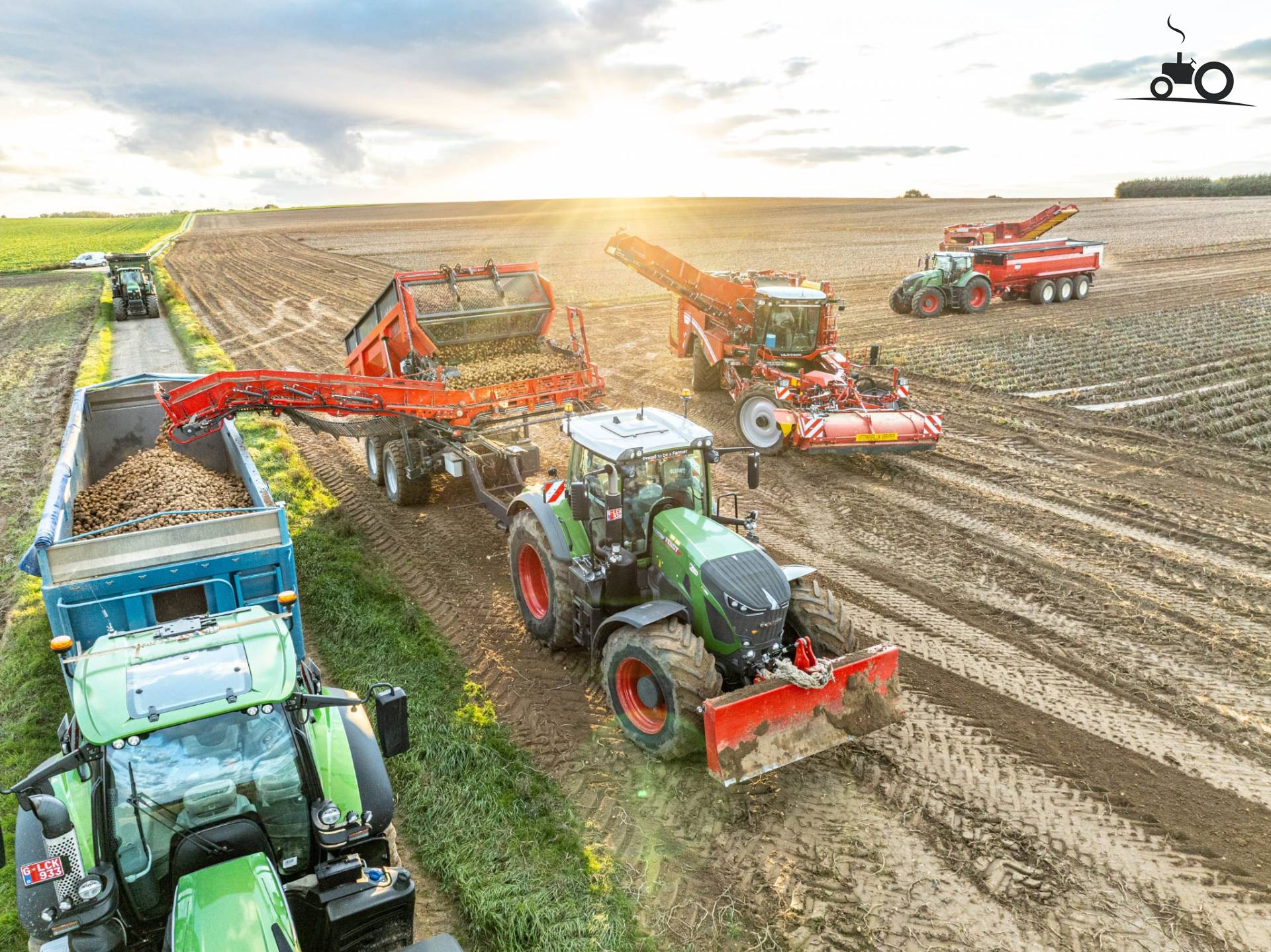 Aardappeloogst met Grimme machine