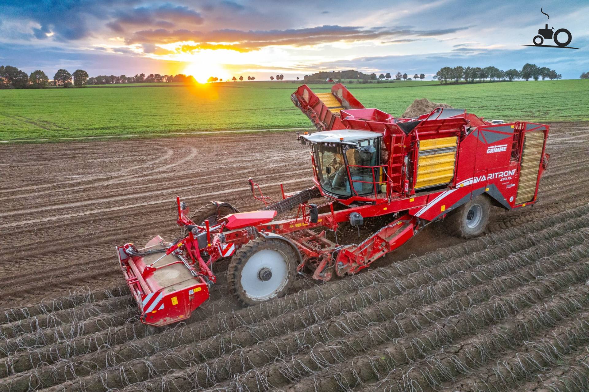 Grimme Varitron XL bij het rooien van aardappelen