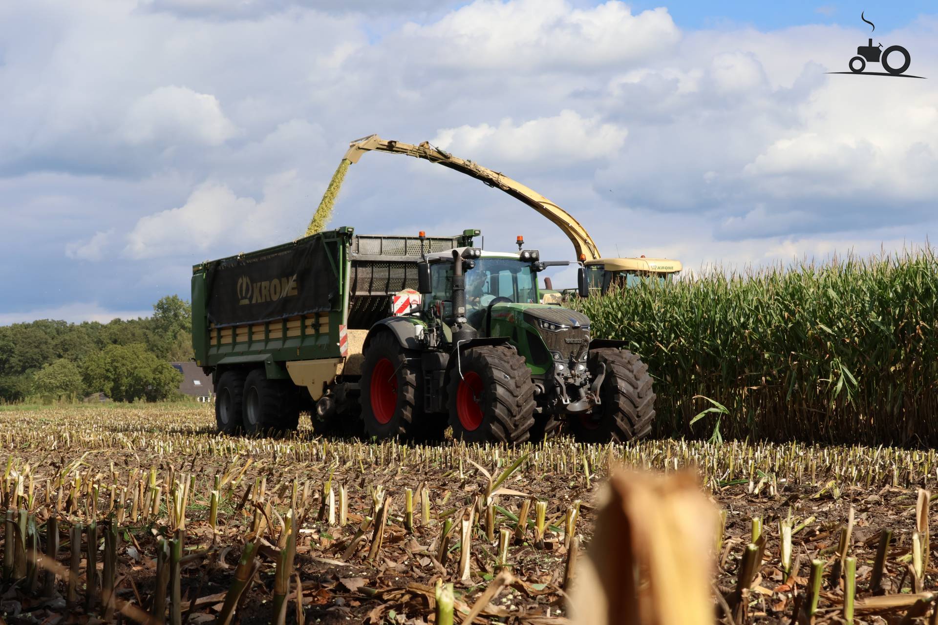 Corn harvest with Krone equipment at Tuller, Bathmen