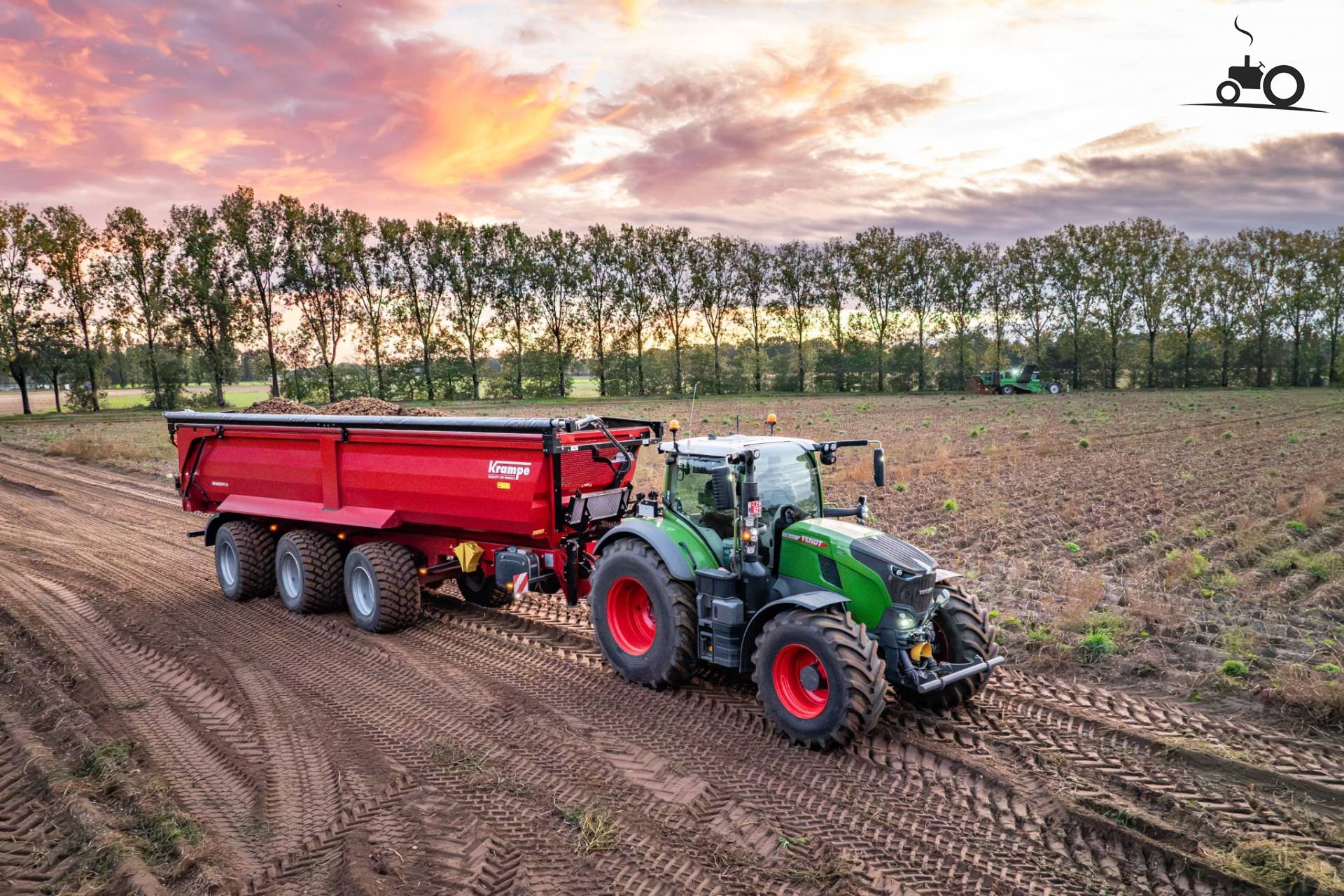 Fendt 728 Vario met Krampe Big Body 930 kipper