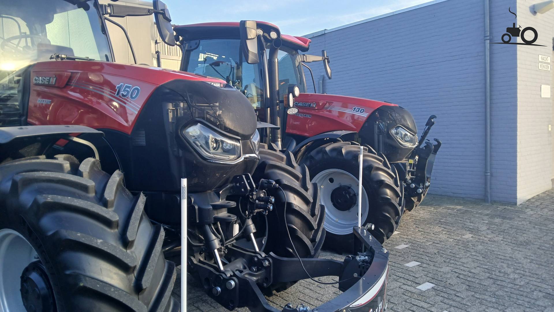 Case ih maxxum 150 en case ih vestrum 130 bij opendag evax grashoek.