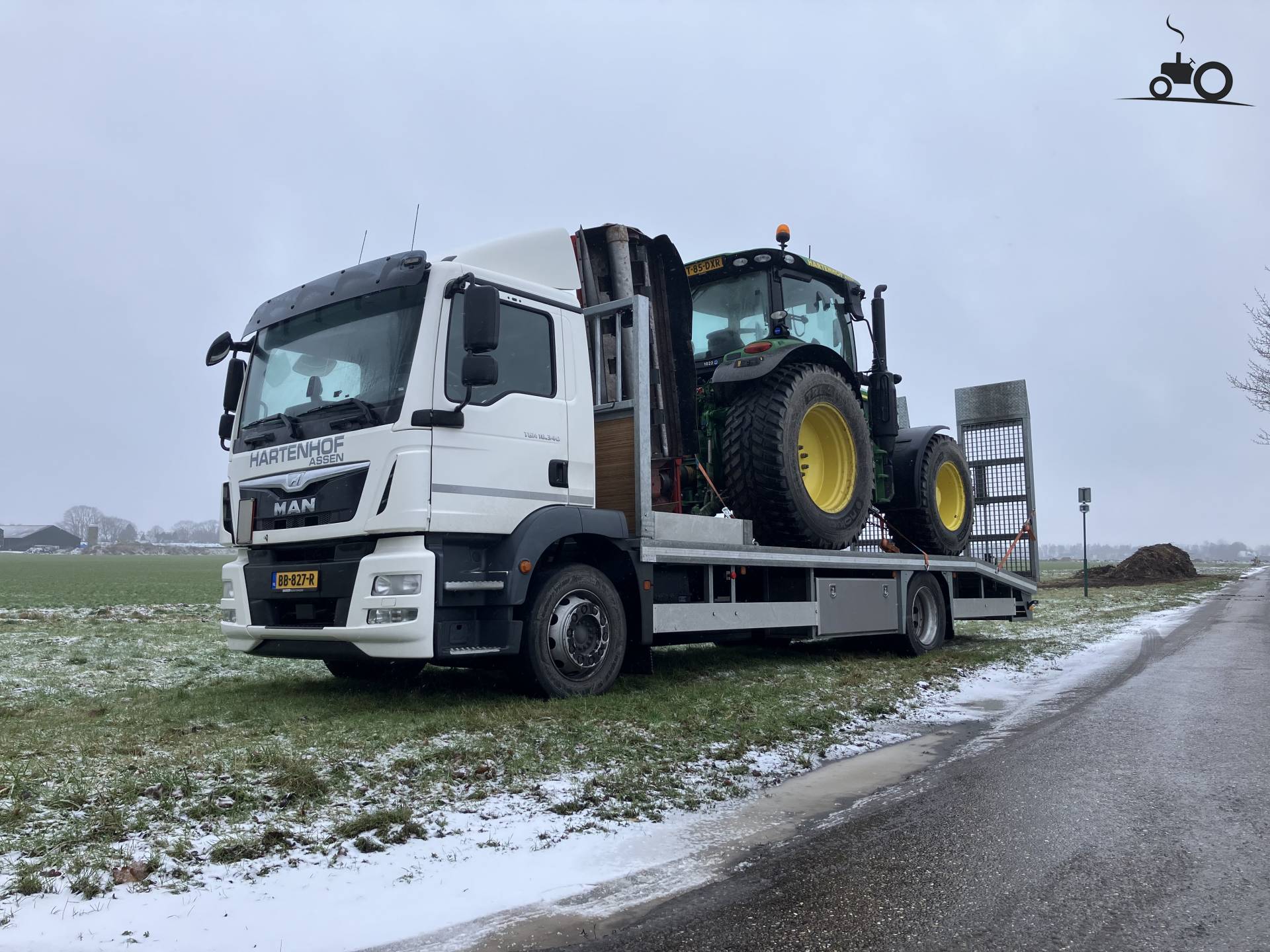 Snelvervoer met de oprijauto. 