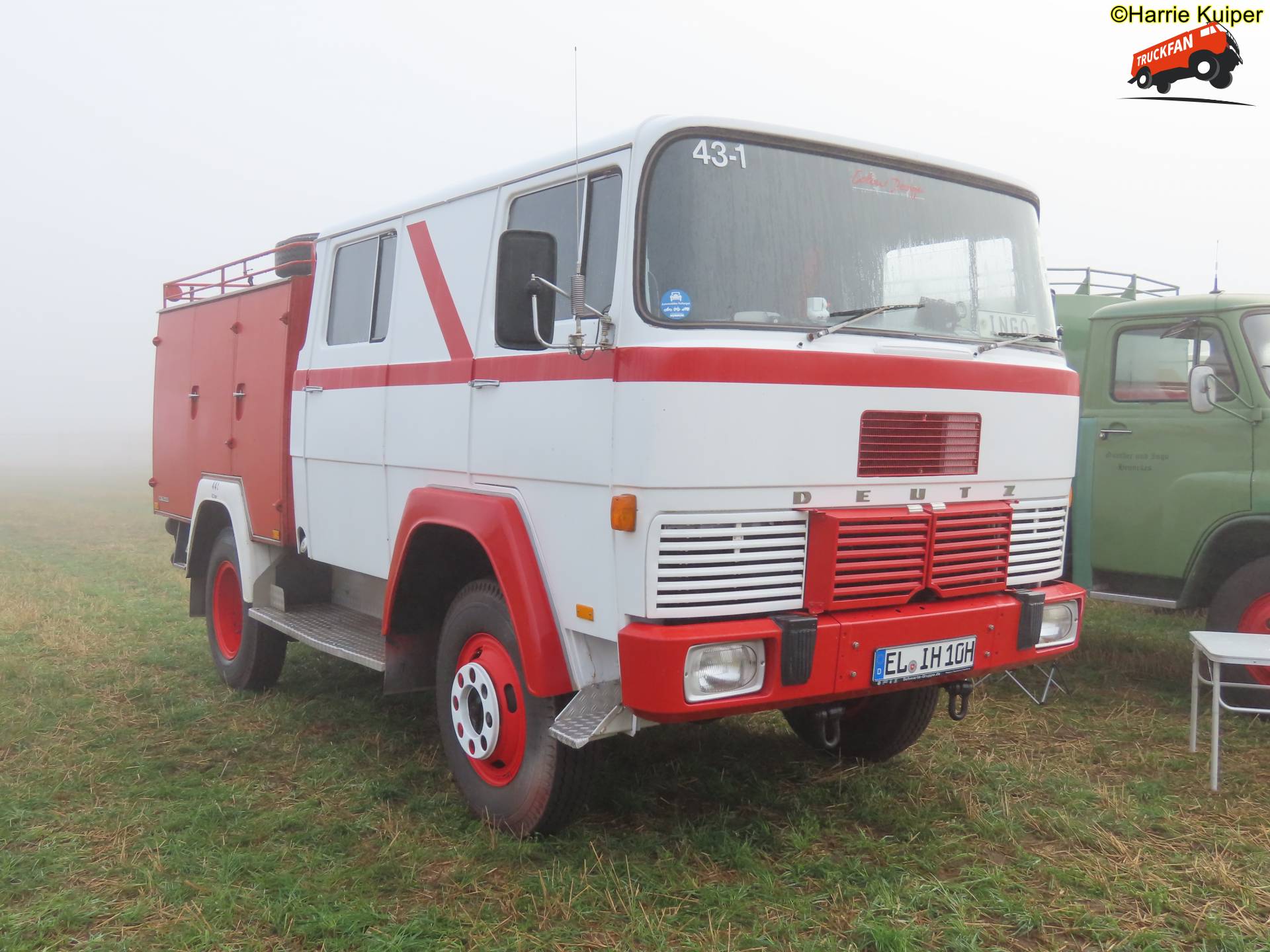 Textilhandel Hering Capuchontrui - Magirus Deutz Tractor, wit, 5XL