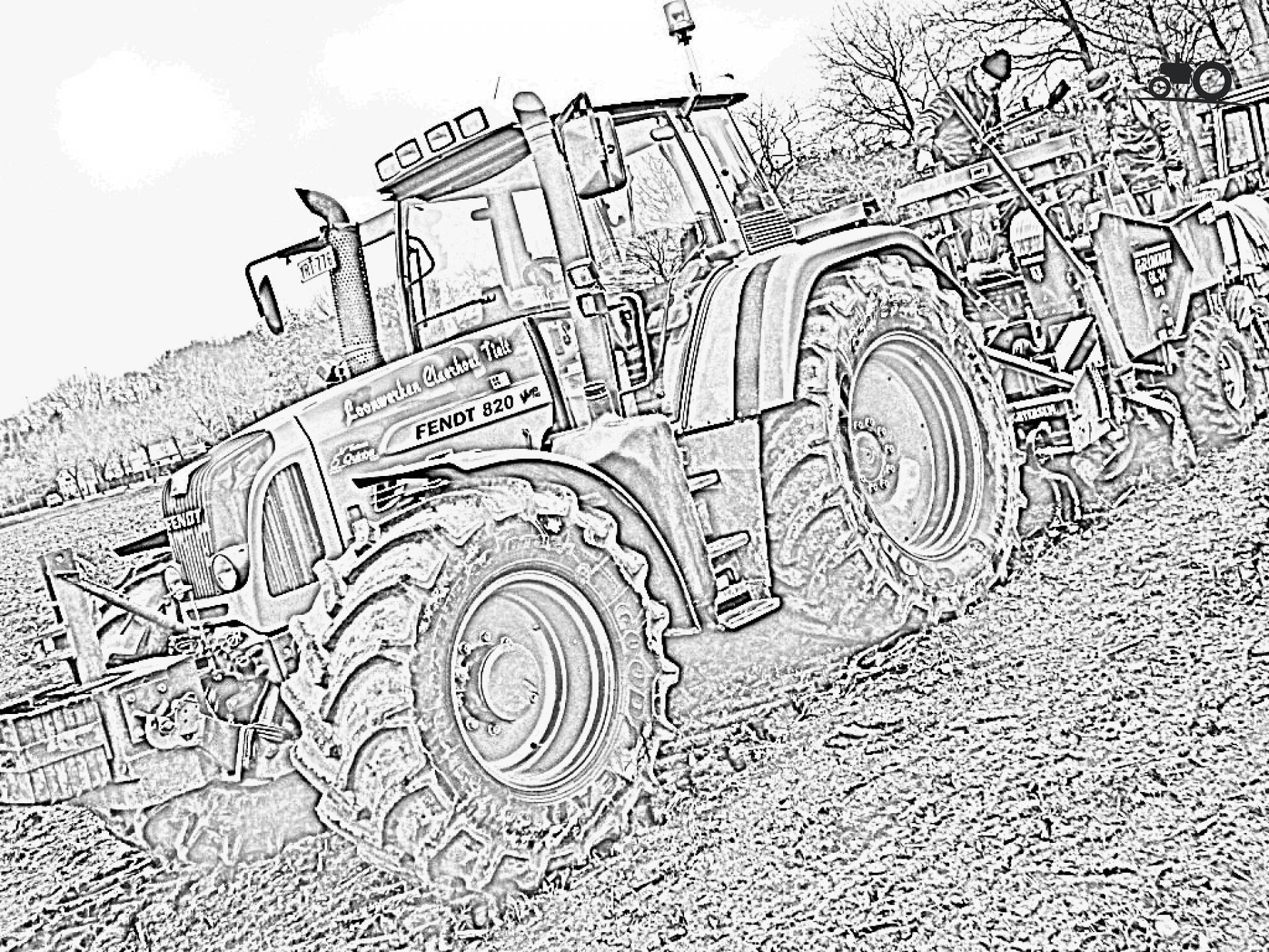 Treker Met Hakselaar Kleurplaat Foto Tractors Tekening 445718