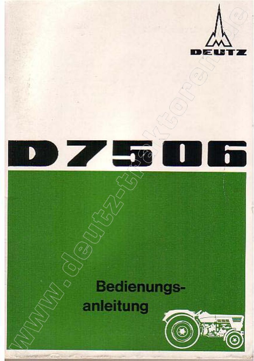 Deutz D7506 - Bedieningshandleiding