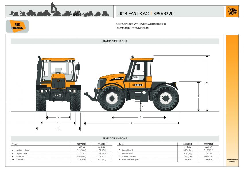 JCB 3000 Series Specifications 