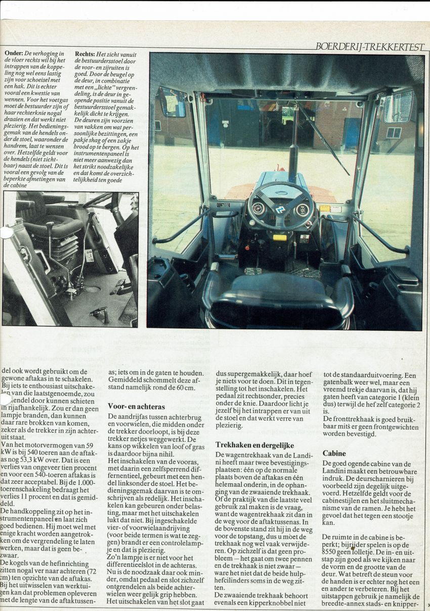 Landini DT 8550 Boerderij test 1985 door Henk Beunk