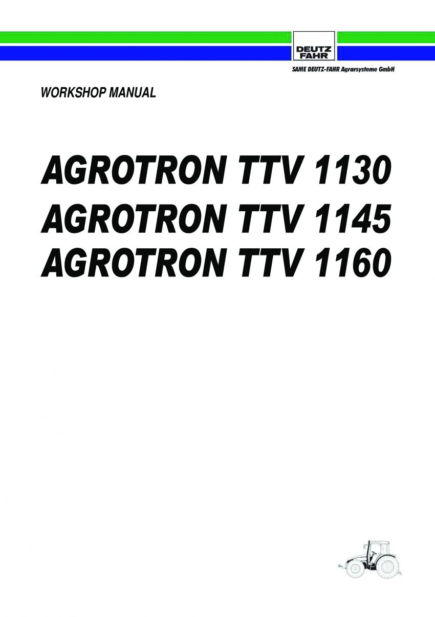 werkplaatsboek Deutz-Fahr agortron ttv 1130, 1145, 1160 GEN2