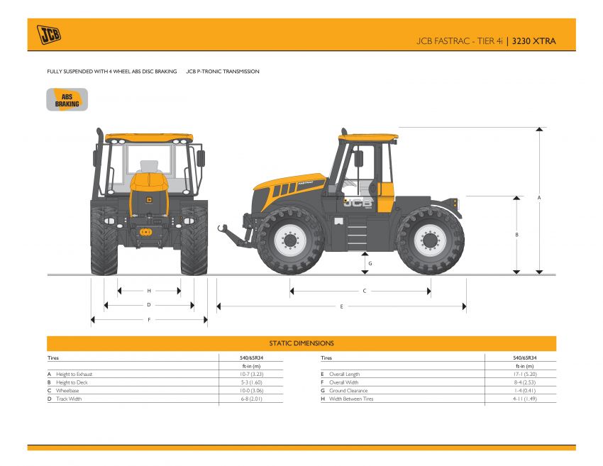 JCB 3000 Xtra Series t4i Specifications 