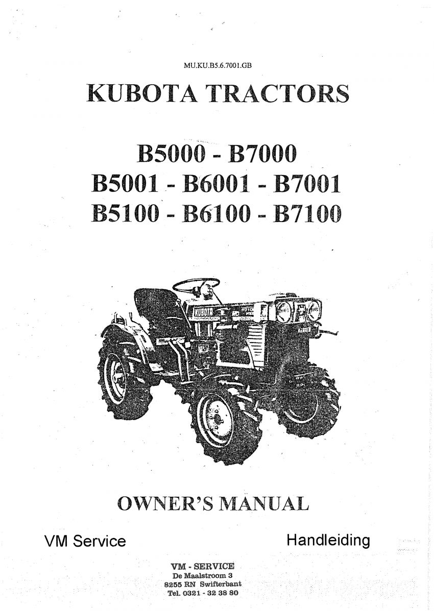 Handleiding Kubota B7001