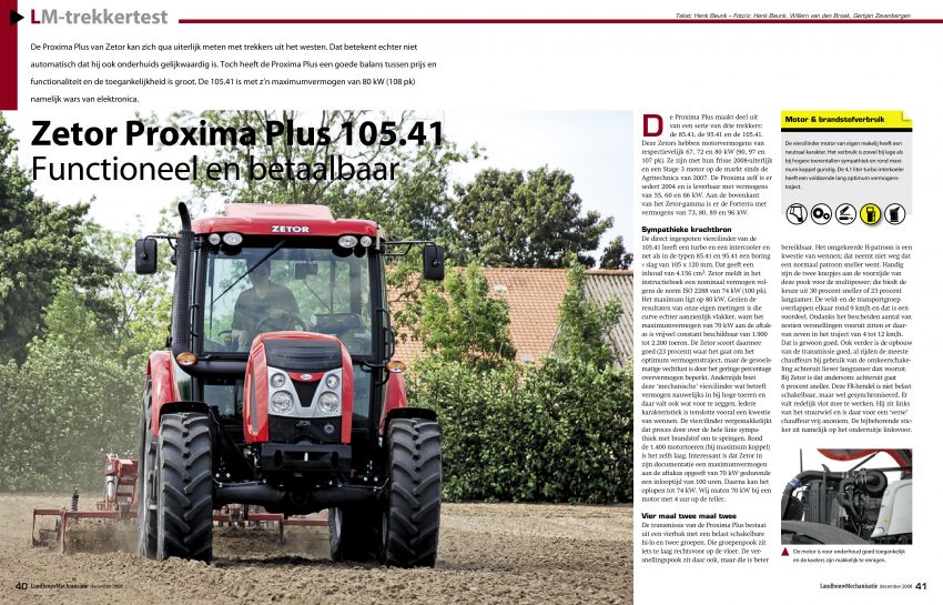 Zetor Proxima Plus 10541 Landbouwmechanisatietest door: Henk Beunk, Willem van den Broek & Gertjan Zevenbergen