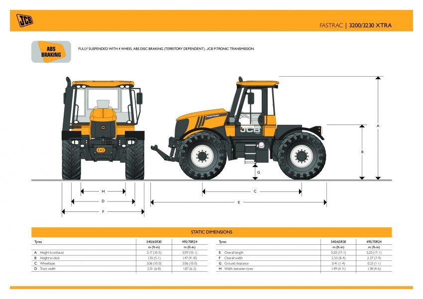 JCB 3000 Xtra Series t3 Specifications  
