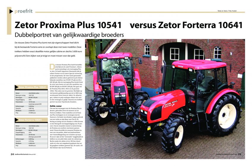 Zetor Proxima Plus vs Zetor Forterra door Frits Huiden