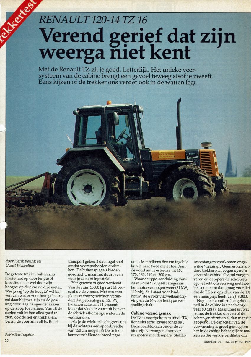 Renault 120-14 TZ 16 boerderij test door Henk Beunk en Gerrit wesselink